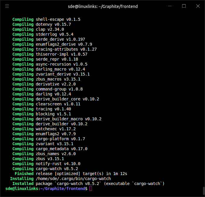 Installing Cargo Watch