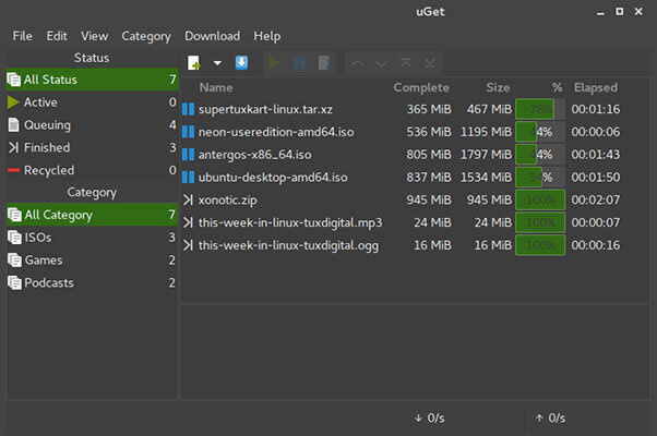 uGet in action